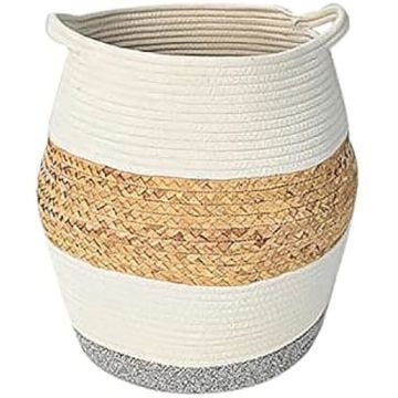 Panier - DKD HOME DECOR - Standard - Coton - Blanc - 30x30x40 cm