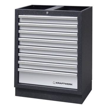 KRAFTWERK 3964-14, Noir, Acier inoxydable, 8 étagères, Colonne, Universel, 680 mm, 458 mm