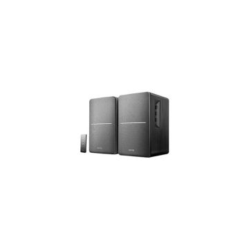 Edifier R1280T Noir- Enceintes Studio et Bibliothèque Actives 42W, Télécommande IR, 2 Entrées RCA, Ampli Intégré, Pour PC, Portable,