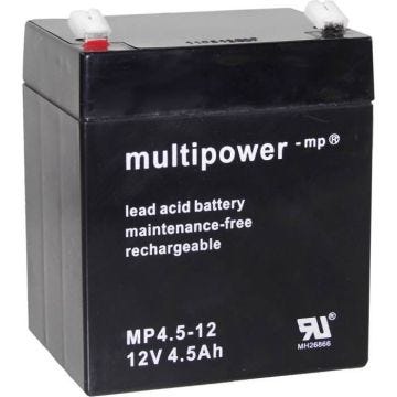 Batterie au plomb 12 V 4.5 Ah multipower PB-12-4,5-4,8 plomb (AGM) (l x h x p) 90 x 107 x 70 mm connecteur plat 4,8 mm sans entreti