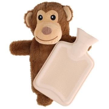 Bouillotte déhoussable en peluche Petit Singe 750ml ZEN Marron