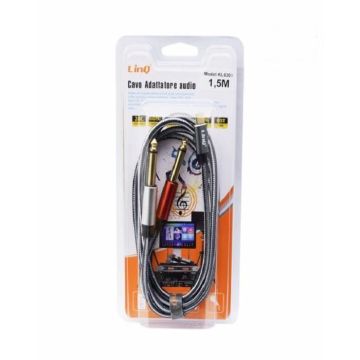 Câble Audio Type-C Mâle / 2 Jack 6.35mm Mâles Nylon Tressé 1.5m