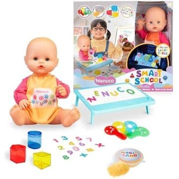 Poupée Nenuco Smart School - 35 cm - Table Lumineuse Multicolore - Accessoires Éducatifs - À partir de 3 Ans