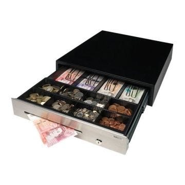 Tiroir caisse équipé HD-4141S Heavy Duty - SAFESCAN - Noir/Argent - 8 compartiments pour pièces - 4 pour billets