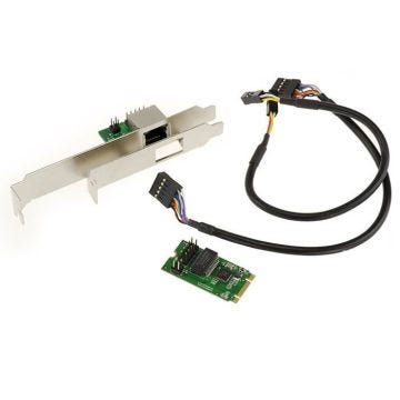 Carte M2 (M.2 NGFF PCIe M Key ou B+M Key) 1 port réseau LAN GIGABIT ethernet, avec équerres HIGH et LOW PROFILE