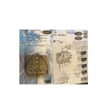 AMPLIFICATEUR DISTRIBUTEUR TNT REGLABLE 40 DB 1ENTREE-4SORTIES TV REF 341057 ELAP HDME