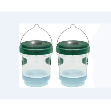 Piège à Mouche,Guêpes et Moustiques,Piège à Frelons à SuspendreAttrape Anti-Insectes,Solaire avec Lumière LED,2pcs