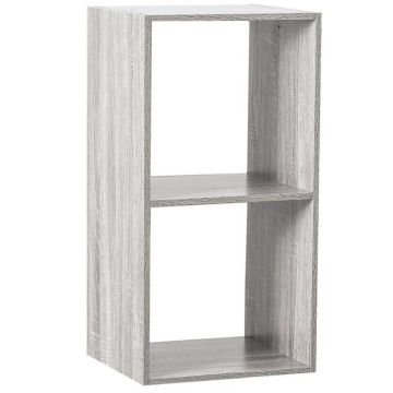Etagère - FIVE - Mix N Modul - 2 Cases - Effet Chêne Gris - Dimensions 34,4x32x67,6 cm