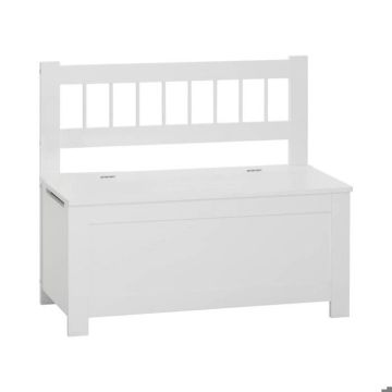 Banc coffre enfant blanc en bois - Blanc - Atmosphera createur d'interieur