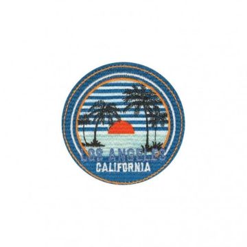 Ecusson thermocollant - MDC - California - Fond bleu - 6,5x6,5 cm - Idéal pour personnaliser vos vêtements