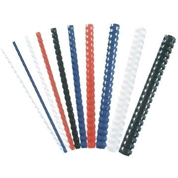 Baguettes de reliure plastiques, rondes noir, 14mm