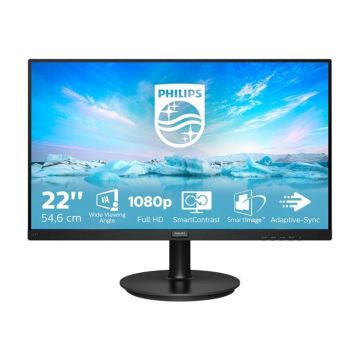 Moniteur Philips 221V8A/00 21.5 pouces FHD - Noir - LCD LED - VA - 1920 x 1080 - 4ms - VGA HDMI