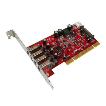 Carte contrôleur PCI USB 3.0 avec 4 ports USB3 5G. Pilotes Préinstallés pour Windows Mac Linux