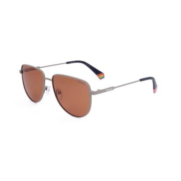 Lunettes de Soleil Polaroid PLD 6196/S/X 56/15/145 2M8 MATTE GREY ORANGE STAINLESS STEEL UNISEX PLD SUN PLD 6196/S/X 2M8 56 15 145