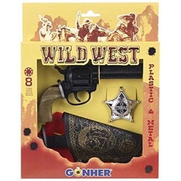 Gonher Pistolet 8 Coups, cartouchière et étoile, 21 x 27 cm - 202/0