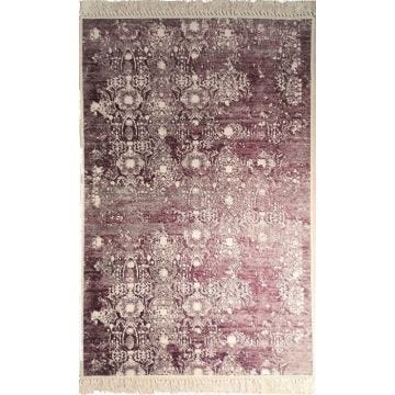 Tapis - MANI TEXTILE - MEDAILLON - Rouge - 180X270 cm - Antidérapant et lavable en machine