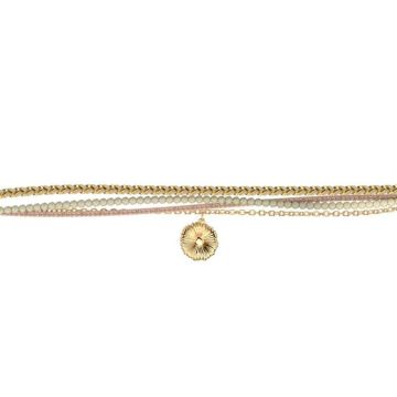 Bracelet - Les Georgettes - Bracelet souple Les Cadettes Mia doré et crème - Couleur de la matière:Jaune Taille/Longueur:19 cm