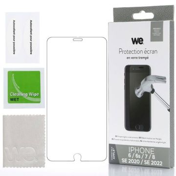 WE Verre Trempé pour [IPHONE SE 2020 6/6S/7/8] - Film Protection Ecran Anti-Rayures - Anti-Bulles d'Air - Ultra Résistant - Dureté 9