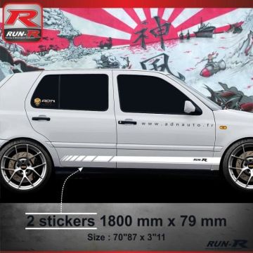 016B Sticker RACING pour VOLKSWAGEN GOLF 3 - Aufkleber adesivi - Blanc