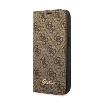 Guess 4G Metal Camera Outline Booktype Case - Coque pour iPhone 14 (Marron) - 3666339083205