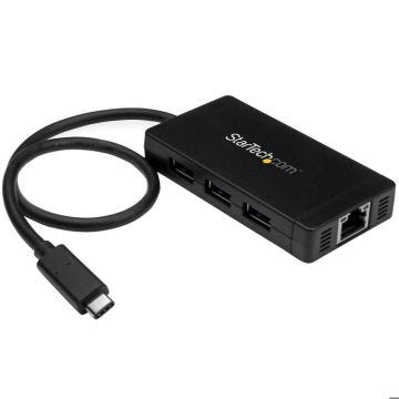 Hub USB 3.0 - STARTECH - USB-C - 3 ports USB-A - Gigabit Ethernet - Compact et léger