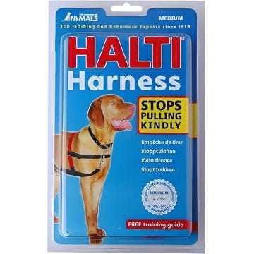 Harnais anti-traction - HALTI - Modèle Rouge et Noir - Taille M - Pour chien - Éducation canine