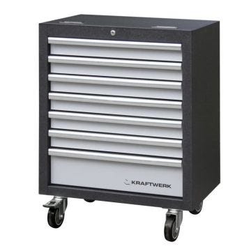 KRAFTWERK 3964-15, Noir, Acier inoxydable, 7 étagères, Colonne, Universel, 646 mm, 458 mm