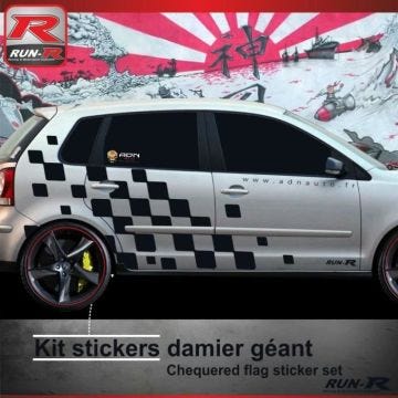 004N Sticker RALLYE pour VOLKSWAGEN POLO 9N - Aufkleber adesivi - Noir