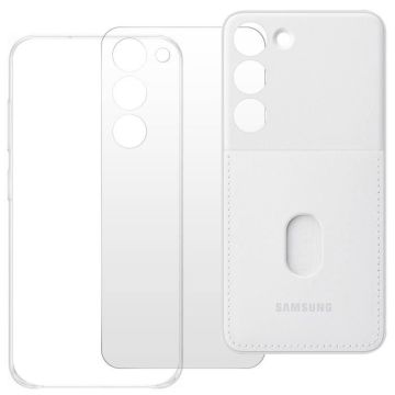 Coque pour Galaxy S23 Arrière interchangeable Porte-carte Original Samsung blanc