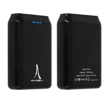 Powerbank 10000mAh Chargeur Externe 2x Ports USB + Port Micro USB Akashi Noir