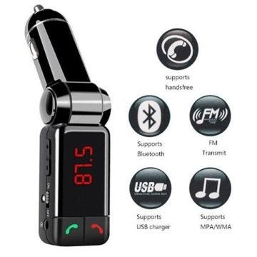 Kit Transmetteur FM Bluetooth, In-Car Transmetteur FM de voiture avec Handfree Calling Music Control et Dual USB Port de charge