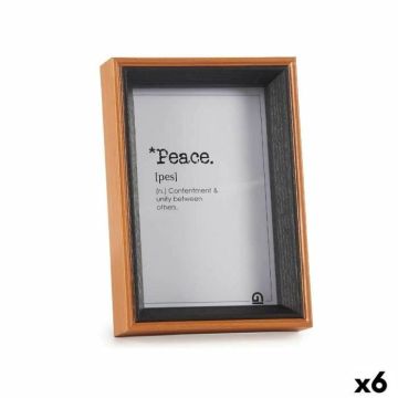 cadre photo verre noir marron bois mdf (6 unités)