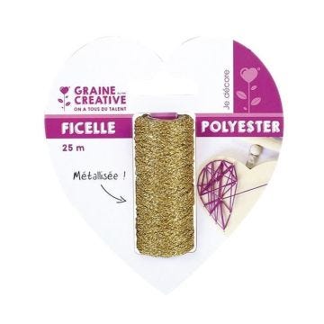 Bobine de ficelle Métalisée Or 25m - Graine créative Doré