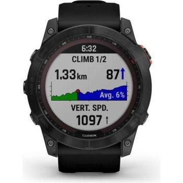 GARMIN Fēnix 7X Solar - Montre connectée à haute performance - Bracelet noir