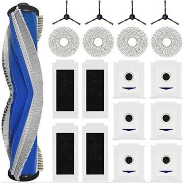 Pour ECOVACS DEEBOT T30PRO OMNI/T30 OMNI-Kit 1 brosse principale, 4 brosses latérales, 4 filtres, 4 serpillières NOVAGO