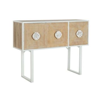 Table d'appoint - Métal Blanc - Motif Sapin - 120 x 35 x 90 cm