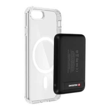 Coque iPhone 8, SE 2020 et SE 2022 et Powerbank 5000 mAh Magsafe Swissten