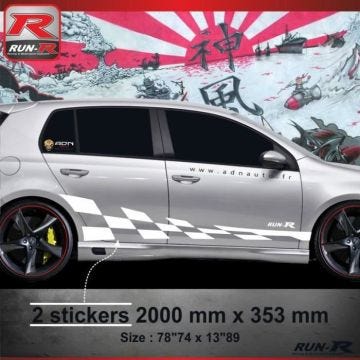 007B Sticker GTRS pour VOLKSWAGEN GOLF 6 - Aufkleber adesivi - Blanc