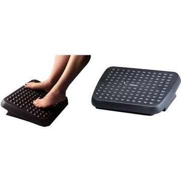 Repose-pieds Standard réglable Fellowes - Noir/gris - Accessoire de bureau ergonomique en plastique recyclé