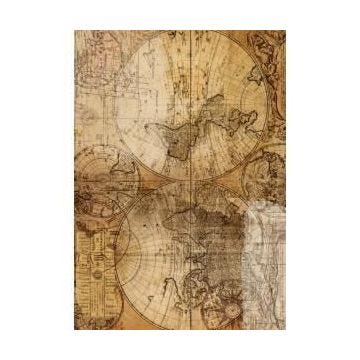 Mapmonde en tissu adhésif tissu A4