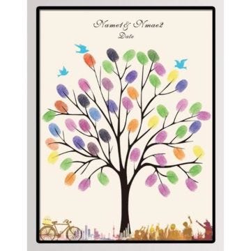 Tableau à empreintes pour les événements comme mariage, anniversaire, baptême, communion... (Deux cartouches colorées offertes)