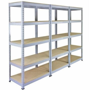 3 Rayonnages Q-Rax Gris 90cm x 50cm x 182cm