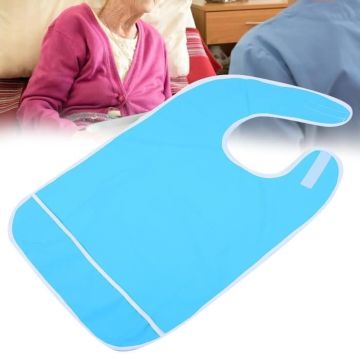 OMABETA Bavoir adulte Tablier à bavoir étanche réutilisable pour adultes et personnes âgées, hygiene urinaires Bleu ciel 45*65CM