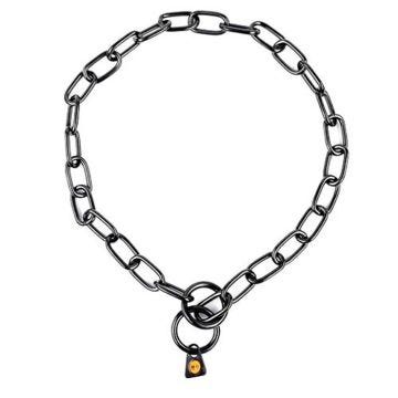 Collier de chaîne en acier inoxydable noir 3MMM X 55CM. ESLABON COURT ESLABON