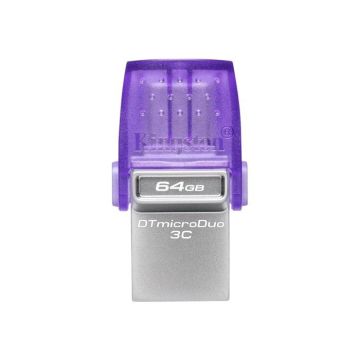 Clé USB - KINGSTON - Dt Microduo 3C - 64 Go - USB Type-A et Type-C - USB 3.0