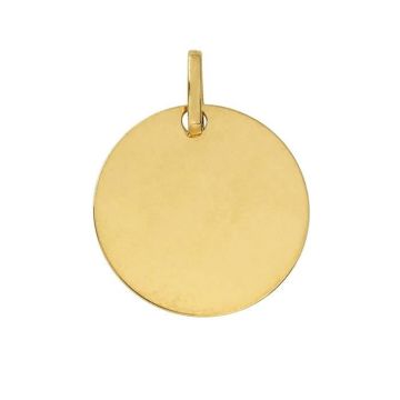 Tous les pendentifs et médailles femme - BRILLAXIS - Pendentif médaille ronde or jaune 18 carats 16mm - Couleur de la matière:Jaune