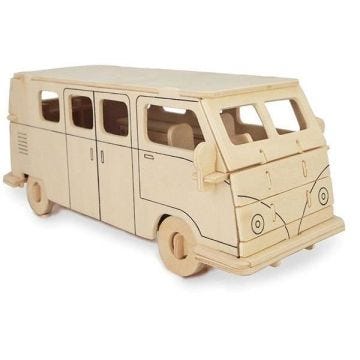 Kit de construction en bois FSC - QUAY - Campeur de bus - Pour enfants à partir de 7 ans