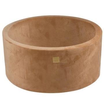 MeowBaby® Piscines en Mousse pour Bébé Rondes 90x40cm sans Balles Certifié, Supersoft Velvet, Caramel