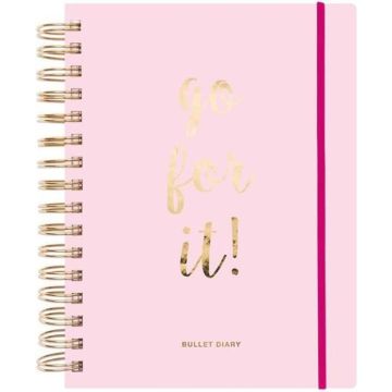 Agenda Bullet journal à spirales rose - RICO DESIGN - 196 pages - 16,5 x 21,5 cm