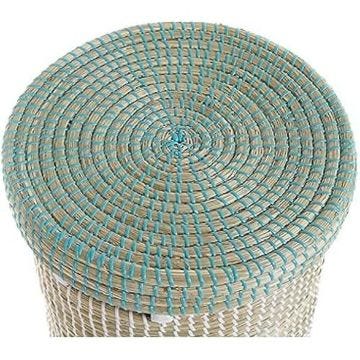 Ensemble de paniers - DKD Home Decor - Bleu et blanc - Herbe marine - 44 x 44 x 51 cm - Montage facile